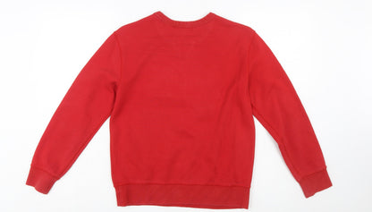 Polo Ralph Lauren Boys Red Cotton Blend Sweatshirt M (10-12) Crew Neck