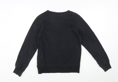 Levi's Boys Black Crew Neck Sweatshirt Size 12 Years Cotton Blend Logo