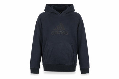 Adidas Boys Black Pullover Hoodie 13-14 Years Cotton Blend Logo Sweatshirt