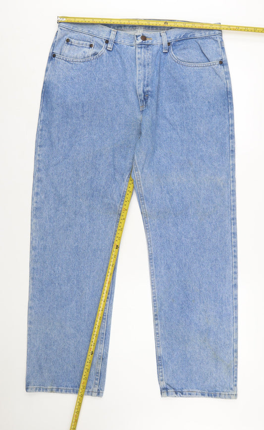 Wrangler Men’s Blue Light Wash Straight Leg Denim Jeans 34x31