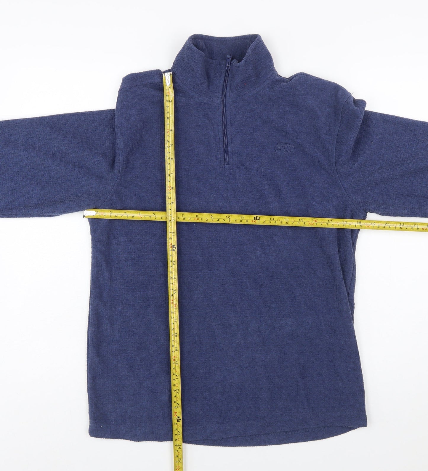 Starter Mens Blue 1/4 Zip Fleece Sweatshirt Size S