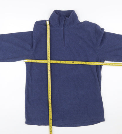 Starter Mens Blue 1/4 Zip Fleece Sweatshirt Size S