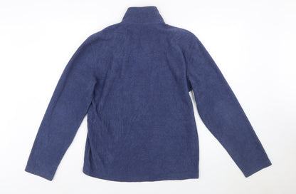 Starter Mens Blue 1/4 Zip Fleece Sweatshirt Size S