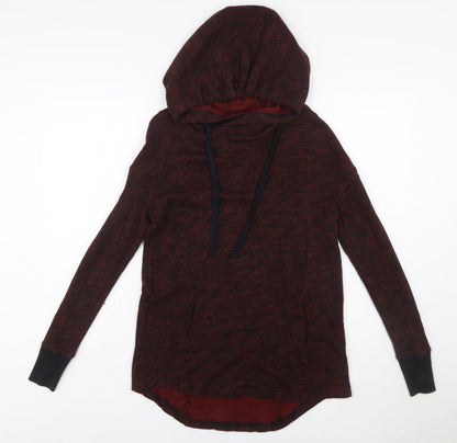 Mossimo Supply Co Womens Red Black Hooded Pullover Sweatshirt XS