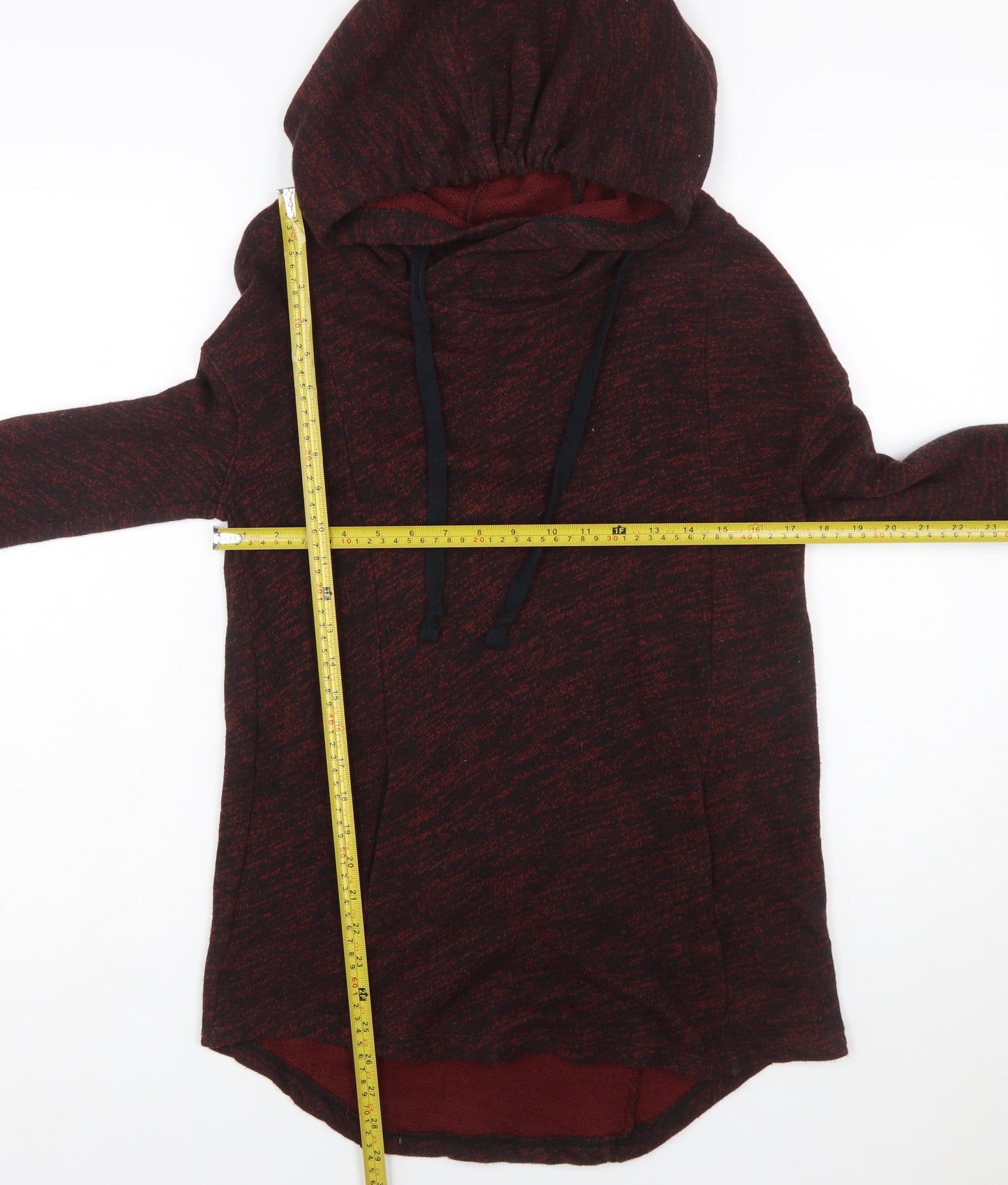 Mossimo Supply Co Womens Red Black Hooded Pullover Sweatshirt XS