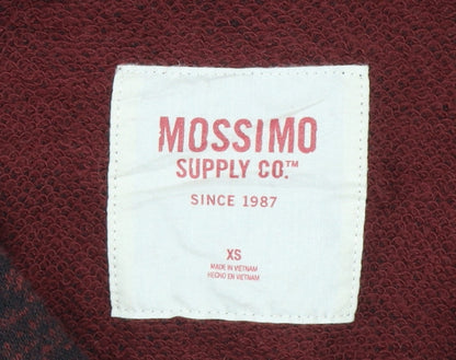 Mossimo Supply Co Womens Red Black Hooded Pullover Sweatshirt XS