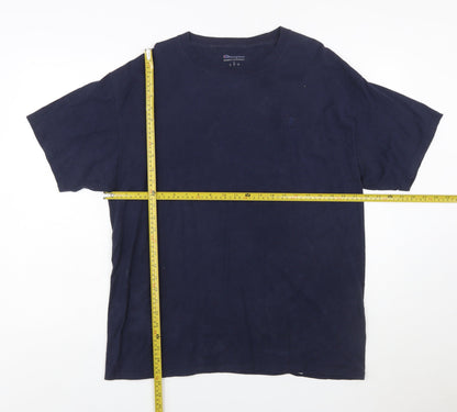 Champion Men Blue L Crew Neck Short Sleeve Sports T-Shirt