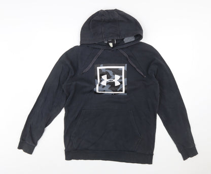 Under Armour Men’s Black Pullover Hoodie Small Logo Sportswear