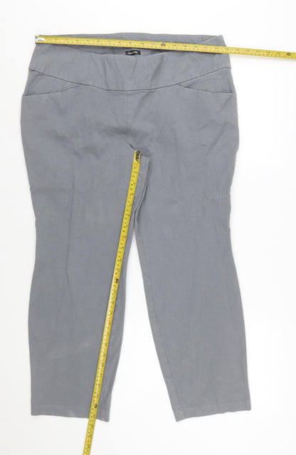 Lee Women’s Grey Petite Slim Fit Sculpting Trousers Size 18 Plus