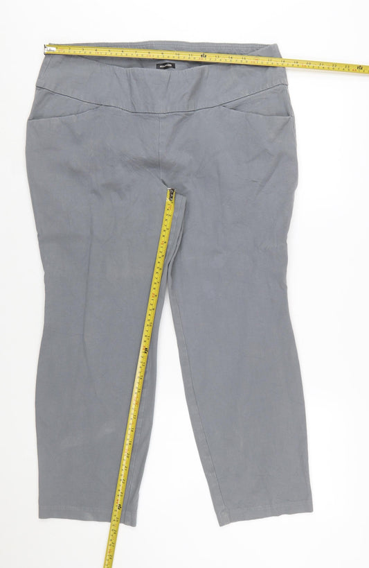 Lee Women’s Grey Petite Slim Fit Sculpting Trousers Size 18 Plus
