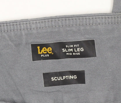 Lee Women’s Grey Petite Slim Fit Sculpting Trousers Size 18 Plus