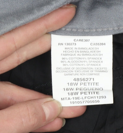 Lee Women’s Grey Petite Slim Fit Sculpting Trousers Size 18 Plus