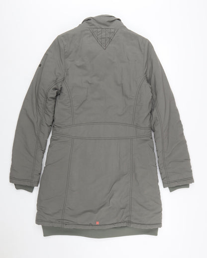 Adidas Womens Grey Long Parka Coat Size 12 Nylon Winter Jacket