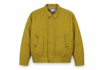 Crocodile Men's Yellow XL Bomber Jacket Faux Fur Lined Vintage Style
