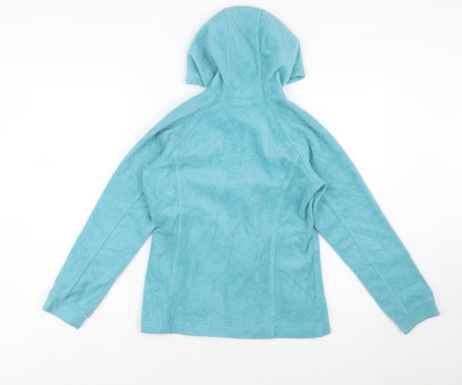 Columbia Girls Blue Hooded Fleece Jacket Size 14-15 Years Full Zip