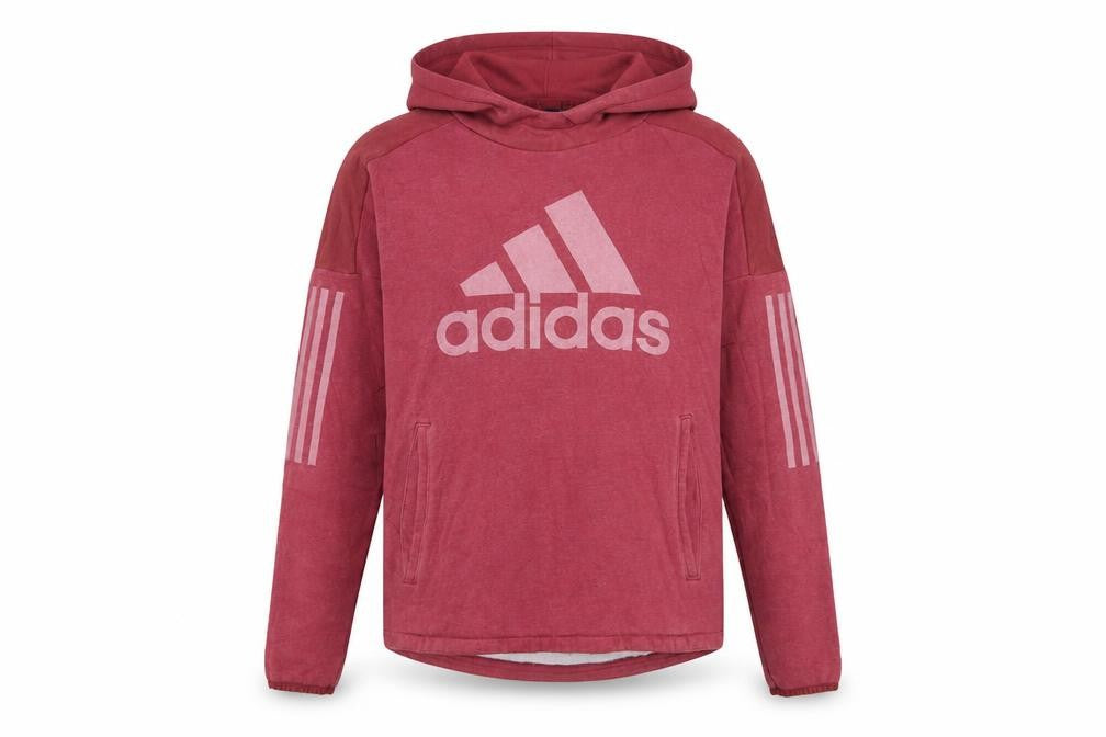 Adidas Womens Red Pullover Hoodie Size S with Logo Print