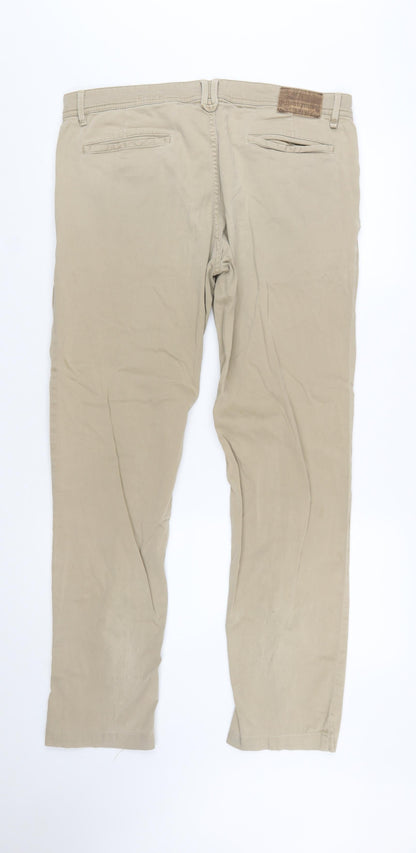 Hugo Boss Men's Beige Chino Trousers 36/32 Regular Fit Casual