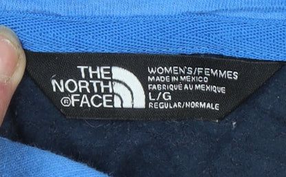 The North Face Womens Blue Pullover Hoodie Size L Cotton Blend