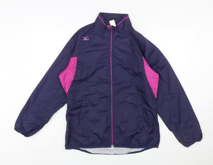 Mizuno Women's Purple Windbreaker Jacket M Breath Thermo Thermal Plus