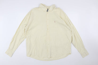 Polo Ralph Lauren Men's Beige Long Sleeve Classic Fit 2XL Cotton Button-Up Shirt