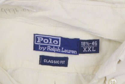 Polo Ralph Lauren Men's Beige Long Sleeve Classic Fit 2XL Cotton Button-Up Shirt