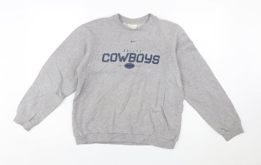 Nike Womens Grey Dallas Cowboys Pullover Sweatshirt L Vintage Sportswear