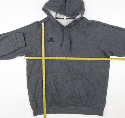 Adidas Men Grey XL Pullover Hoodie Fleece Logo Sportswear