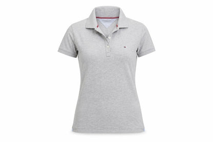 Tommy Hilfiger Women's Grey Slim Fit Polo Shirt M