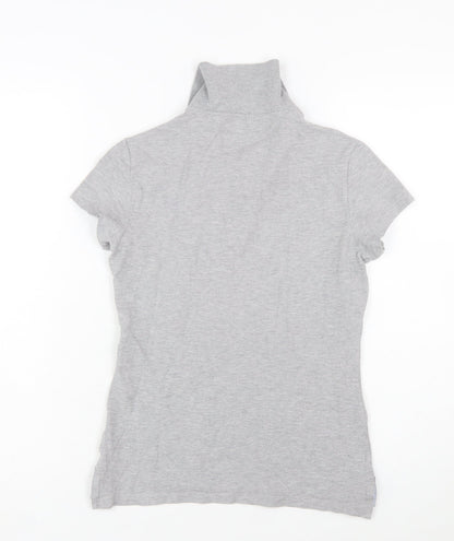 Tommy Hilfiger Women's Grey Slim Fit Polo Shirt M