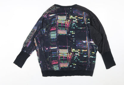 Adidas Women’s Black Multicoloured Pullover Sweatshirt Size 10 Graphic Print