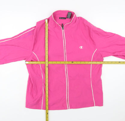 Champion Women's Pink Windbreaker Jacket Size L Zip Lightweight