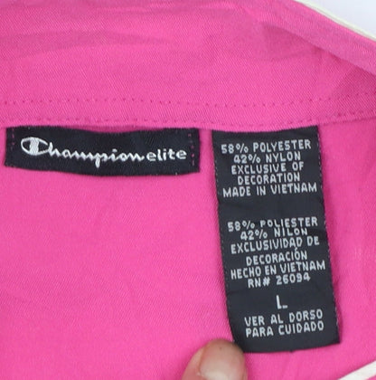 Champion Women's Pink Windbreaker Jacket Size L Zip Lightweight