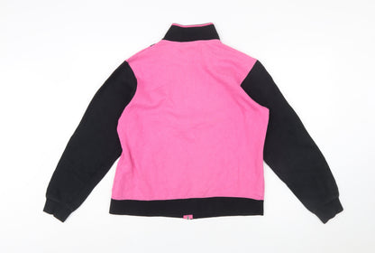 Fila Womens Pink Black Full Zip Sweatshirt Hoodie L Size