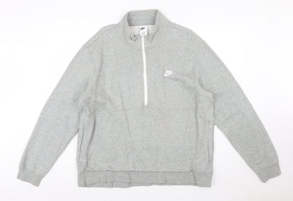 Nike Men's Grey XL Half Zip Fleece Sweatshirt Regular Fit