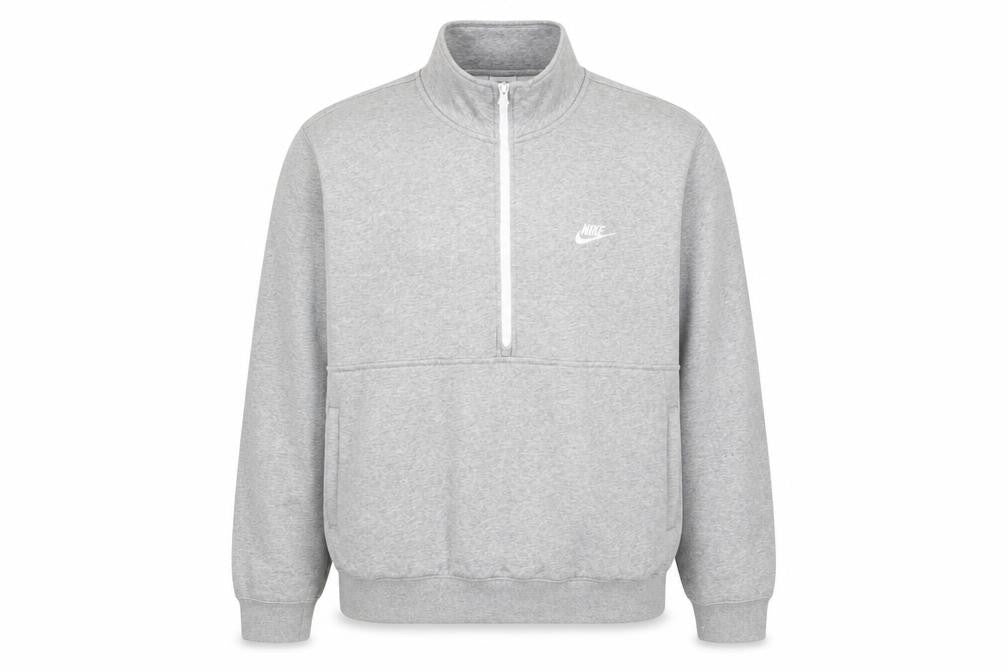 Nike Men's Grey XL Half Zip Fleece Sweatshirt Regular Fit