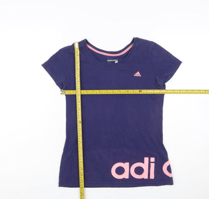 Adidas Women's Blue XS Basic Slim Fit Sports T-Shirt