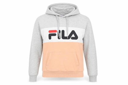 Fila Womens Grey Peach Colourblock Pullover Hoodie XS