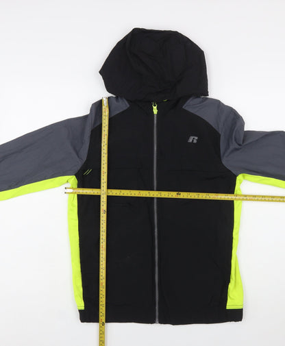 Russell Boys Black XL (14-16 Years) Hooded Windbreaker Jacket