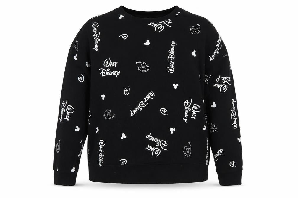 Disney Womens Black Sweatshirt L Logo Print Pullover Primark Cares