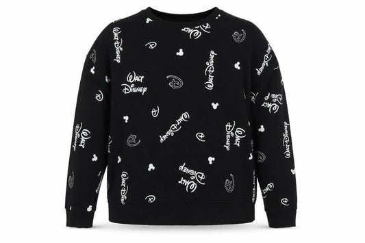 Disney Womens Black Sweatshirt L Logo Print Pullover Primark Cares