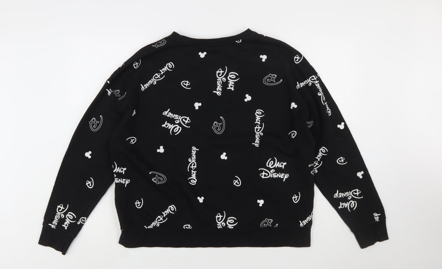 Disney Womens Black Sweatshirt L Logo Print Pullover Primark Cares