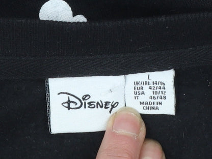 Disney Womens Black Sweatshirt L Logo Print Pullover Primark Cares