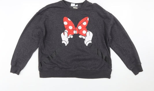Primark Disney Women’s Black Minnie Mouse Pullover Sweatshirt Size L 14/16