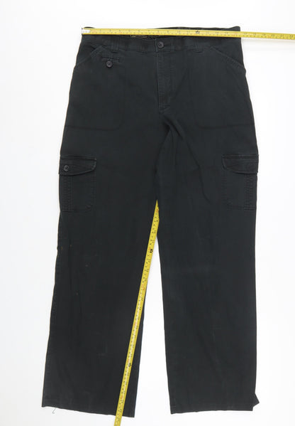 Lee Women’s Black Cargo Stretch Twill Trousers Size 14