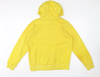 Nike Mens Yellow Pullover Hoodie M Hooded Fleece Sweatshirt