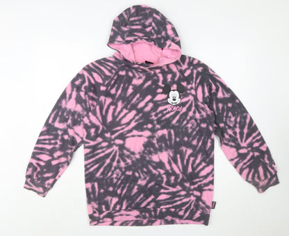 Disney at Primark Girls Pink Tie Dye Mickey Mouse Fleece Hoodie 13-14 Years