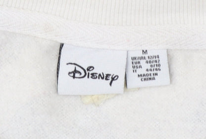 Disney Women’s White Mickey Print Pullover Sweatshirt Size M UK 12/14