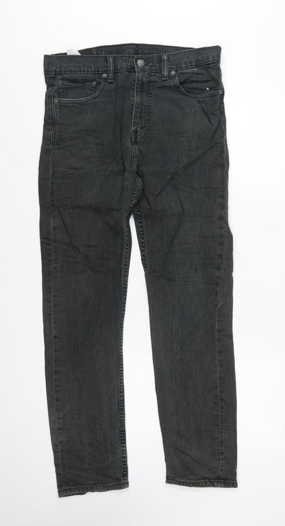 Levi Strauss Men's Black 32x30 Straight Fit Denim Jeans