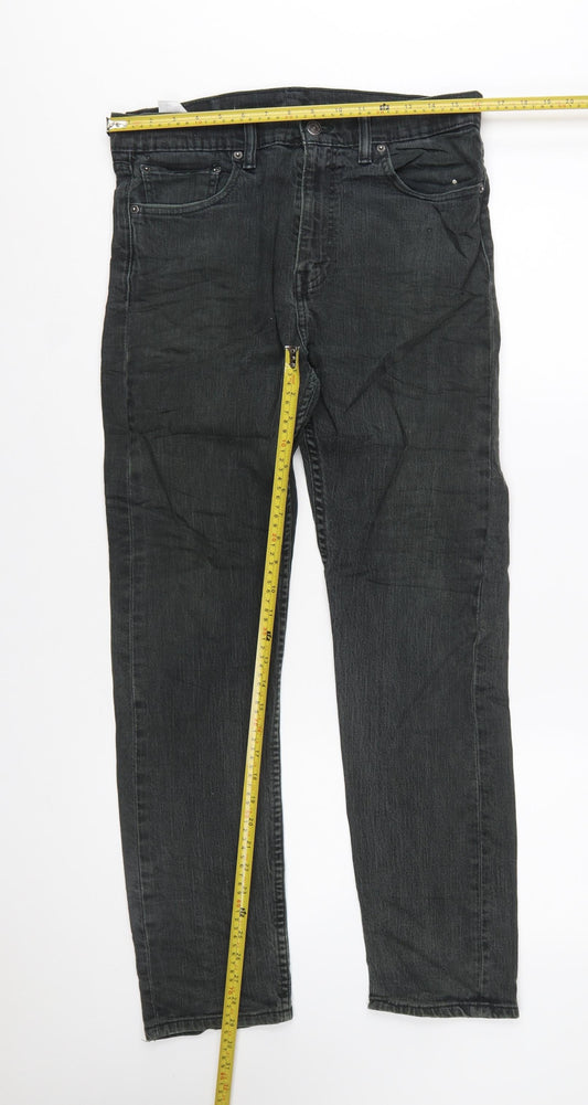 Levi Strauss Men's Black 32x30 Straight Fit Denim Jeans