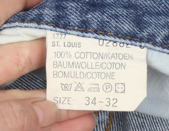 Lee Riders Men's Blue 34x32 Straight Fit Vintage Denim Jeans